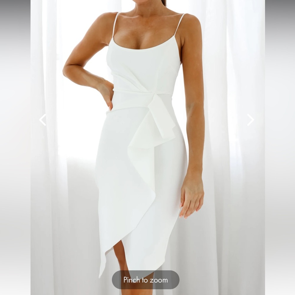 Selfie Leslie Tesla Cami Strap Asymmetrical Knee Length Dress, Size S